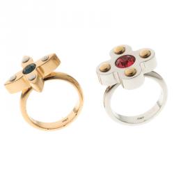 Pre Owned Louis Vuitton Love Letter Timeless Ring Set Size 54