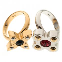 Pre Owned Louis Vuitton Love Letter Timeless Ring Set Size 54
