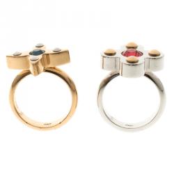 Pre Owned Louis Vuitton Love Letter Timeless Ring Set Size 54