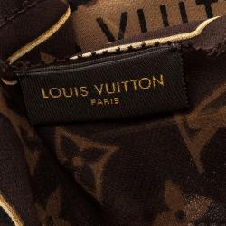 Pre Owned Louis Vuitton Brown Leopard and Monogram Silk Scarf