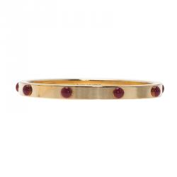 Pre Owned Louis Vuitton Gimme A Clue Gold Tone Bangle Bracelet