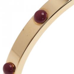 Pre Owned Louis Vuitton Gimme A Clue Gold Tone Bangle Bracelet