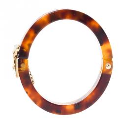 Pre Owned Louis Vuitton Lock Me Tortoise Brown Resin Bangle Bracelet