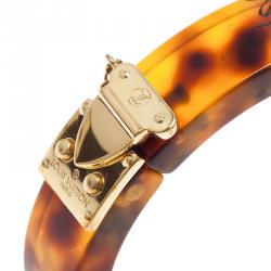 Pre Owned Louis Vuitton Lock Me Tortoise Brown Resin Bangle Bracelet