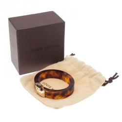 Pre Owned Louis Vuitton Lock Me Tortoise Brown Resin Bangle Bracelet