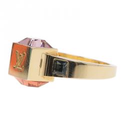 مملوكة مسبقًا خاتم لوي فيتون جامبل ذهبي اللون مقاس 50