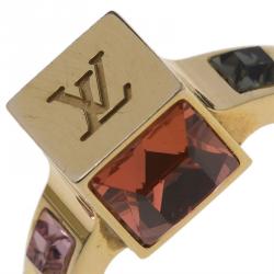مملوكة مسبقًا خاتم لوي فيتون جامبل ذهبي اللون مقاس 50