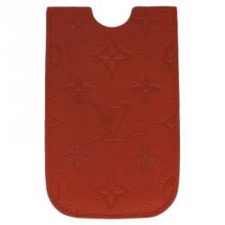 Pre Owned Louis Vuitton Orange Monogram Leather iPhone Case