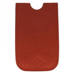 Pre Owned Louis Vuitton Orange Monogram Leather iPhone Case