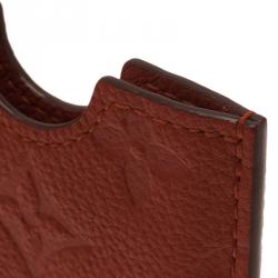 Pre Owned Louis Vuitton Orange Monogram Leather iPhone Case