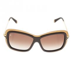 Pre Owned Louis Vuitton Brown Poppy Square Sunglasses