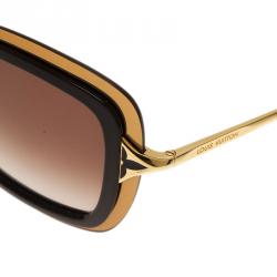 Pre Owned Louis Vuitton Brown Poppy Square Sunglasses