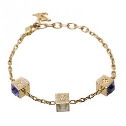 Pre Owned Louis Vuitton Gamble Gold Tone Bracelet
