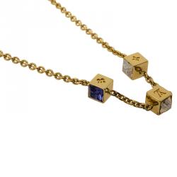 Pre Owned Louis Vuitton Gamble Gold Tone Necklace