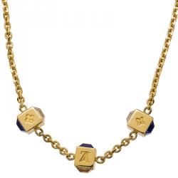 Pre Owned Louis Vuitton Gamble Gold Tone Necklace