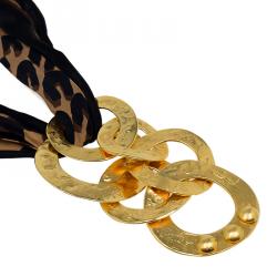 Pre Owned Louis Vuitton Martelé Gold-Tone Silk Necklace