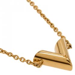 LOUIS VUITTON Necklace Essential V Gold Chain Pendant Ladies' Accessories