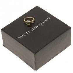 Pre Owned Louis Vuitton Gamble Gold Tone Ring EU 50.5