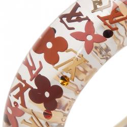 Pre Owned Louis Vuitton Inclusion Tangerine Resin Large Bangle Bracelet