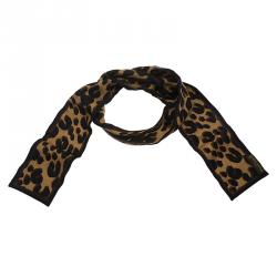 LOUIS VUITTON Leopard Print Silk Bandeau Brown/Black