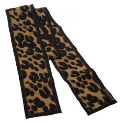 Pre Owned Louis Vuitton Brown Leopard Silk Bandeau