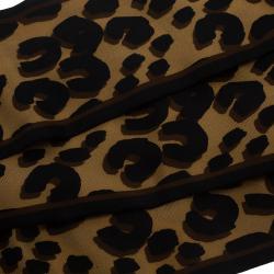 Pre Owned Louis Vuitton Brown Leopard Silk Bandeau