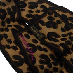 Pre Owned Louis Vuitton Brown Leopard Silk Bandeau