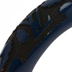 Pre Owned Louis Vuitton Blue Leo Monogram Wood & Lacquer Bangle Size 20CM