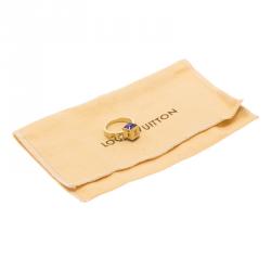 Pre Owned Louis Vuitton Gamble Gold Tone Ring Size 50