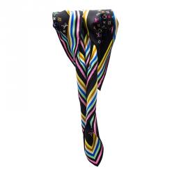 مملوكة مسبقًا Louis Vuitton Black Monogram Multicolor Silk Square Scarf