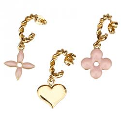 Pre Owned Louis Vuitton Love Letter Timeless Earrings Set