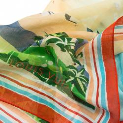 Pre Owned Louis Vuitton Multicolor Beach Printed Cotton Square Scarf