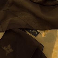 Pre Owned Louis Vuitton Brown Fleur Print Stole