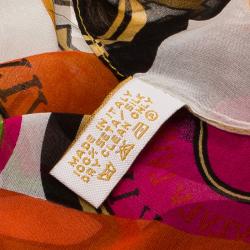 Pre Owned Louis Vuitton Multicolor Printed Silk Scarf