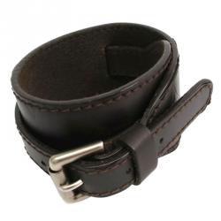 Pre Owned Louis Vuitton Force Black Leather Bracelet