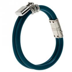 Pre Owned Louis Vuitton Keep It Twice Padlock Charm Leather Bracelet 