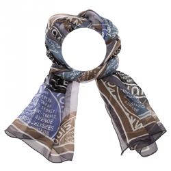 Pre Owned Louis Vuitton Multicolor Printed Silk Scarf 
