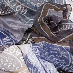 Pre Owned Louis Vuitton Multicolor Printed Silk Scarf 