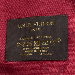 Pre Owned وشاح لوي فيتون بنقوش مونوغرامية أحمر براق