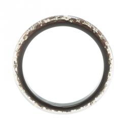 Pre Owned Louis Vuitton Brown Clear Resin Gold Tone Monogram Inclusion Bangle 19cm