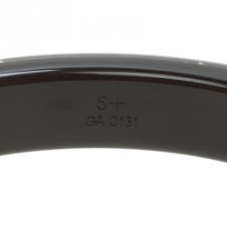 Pre Owned Louis Vuitton Brown Clear Resin Gold Tone Monogram Inclusion Bangle 19cm