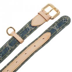 Pre Owned Louis Vuitton Blue Monogram Denim Belt 100CM