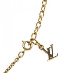 مملوكة مسبقًا Louis Vuitton Crystals Gamble Gold Tone Necklace