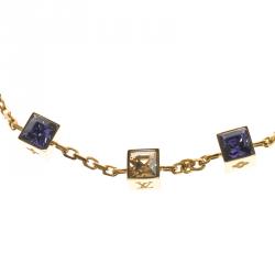 LOUIS VUITTON GAMBLE 3 TIER NECKLACE GOLD CRYSTAL, Luxury