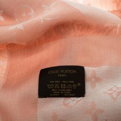 Pre Owned Louis Vuitton Blush Pink Monogram Denim Shawl