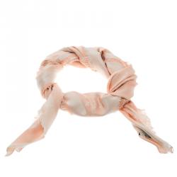 مملوكة مسبقًا وشاح لوي فيتون دنيم مونورغرامي وردي فاتح