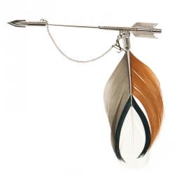 Pre Owned بروش لوي فيتون سهم ريشة دبوس لون فضي