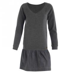 Louis Vuitton Grey Denim Long Sleeve Knit Dress XS