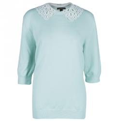 Louis Vuitton Turquoise Short Sleeve Sweater  M