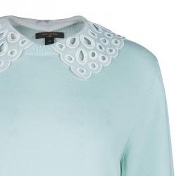 Louis Vuitton Turquoise Short Sleeve Sweater  M